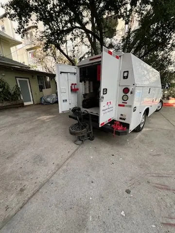 Magnet Plumbing service vehicle on-site for Slab Leak Repair in Tamalpais-Homestead Valley